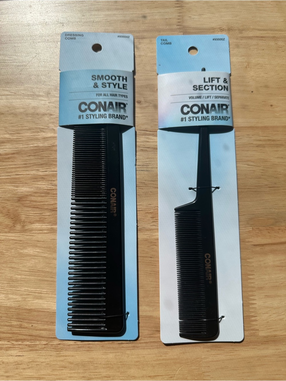 Conair Combs– set of 2- one Smooth & style and one lift & section Tail Comb